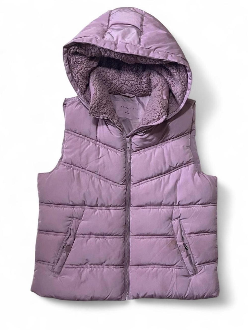 Aeropostale Lavender Puffer Hooded Vest